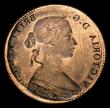 London Coins : A156 : Lot 636 : Mint error - Mis-strike Halfpenny Victoria Obverse 1 Beaded Border Obverse brockage Fine the 'r...
