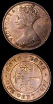 London Coins : A157 : Lot 1438 : Hong Kong One Cent (2) 1863 KM#4.1 NEF with a few small spots, 1877 KM#4.1 GEF with traces of lustre
