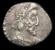 London Coins : A157 : Lot 1743 : Eugenius.  Ar siliqua.  C, 392-395 AD.  Rev; VIRTVS ROMANORVM; Roma seated left on cuirass, holding ...