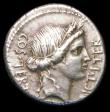 London Coins : A157 : Lot 1762 : Julius Caesar.  Ar denarius.  C, 46 BC. Obv;  Head of Ceres right, wearing grain ear wreath; COS&bul...