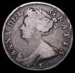 London Coins : A157 : Lot 2429 : Halfcrown 1709E ESC 580 VG with grey tone, Rare, rated R3 by ESC