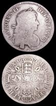 London Coins : A157 : Lot 2510 : Halfcrowns (2) 1671 as ESC 468 with A of MAG overstruck, possibly over an R, VG unlisted as such by ...