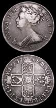 London Coins : A157 : Lot 2525 : Halfcrowns (2) 1707E SEXTO ESC 573 Bright NVF, 1708E ESC 576 NF, Ex-Lockdales 24/1/2010 Lot 164