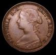 London Coins : A157 : Lot 763 : Mint Error - Mis-Strike Obverse Brockage Halfpenny Victoria Bun Head, Beaded Border (Obverse 1) VF a...