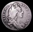 London Coins : A157 : Lot 782 : Sixpence William III 1696 First bust with a bird counterstamp on the reverse, Near Fine/Fine and unu...