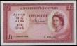 London Coins : A158 : Lot 226 : Cyprus Government 1 Pound dated 1st February 1956 series A/17 146531, Pick35a, portrait QEII at righ...