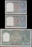 London Coins : A159 : Lot 1608 : Burma (3) Government of India, 10 Rupees issued 1938 series A/35 808687, portrait King George VI at ...