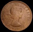 London Coins : A159 : Lot 560 : Mint Error - Mis-Strike Penny Elizabeth II Obverse Brockage , with a slightly off-centre striking, s...