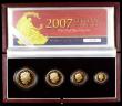 London Coins : A159 : Lot 7 : Britannia Gold Proof Set 2007 Four coin set nFDC in the case of issue with certificate