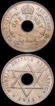 London Coins : A160 : Lot 1035 : British West Africa (3) Two Shillings 1938KN Security edge KM#24 FT26 UNC and lustrous with a small ...