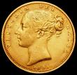 London Coins : A160 : Lot 1868 : Mint Error - Mis-Strike Sovereign 1851 Marsh 34 slightly off-centre, thus having a raised rim on the...