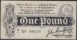 London Coins : A160 : Lot 189 : One Pound Bradbury T3.3 issued 1914, series X/1 096750, (Pick347), small taped repair to top, edge n...