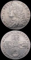 London Coins : A160 : Lot 3045 : Shillings (2) 1663 First Bust ESC 1022, Bull 500 Near Fine, 1758 ESC 1213, Bull 1734 VF