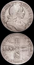London Coins : A161 : Lot 1509 : Crowns (2) 1696 OCTAVO ESC 89, Bull 995 VG, 1821 SECUNDO ESC 246, Bull 2310 VG or better