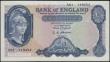 London Coins : A161 : Lot 59 : Five Pounds O'Brien B277 issued 1957, a scarce FIRST RUN series A01 119454, Helmeted Britannia ...