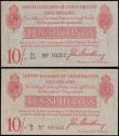 London Coins : A162 : Lot 103 : Bradbury Ten Shillings (2), T12.3 issued 1915 series C2/87 03352 (next to last series, last issue be...