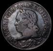 London Coins : A162 : Lot 1705 : Crown 1658 8 over 7 Cromwell ESC 10, Bull 240 Fine, toned with the die flaw at it's late stage