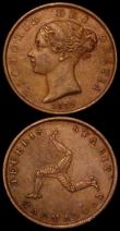 London Coins : A162 : Lot 2935 : Isle of Man (2) Halfpenny 1839 S.7418 NEF, Farthing 1839 S.7419 A/UNC and lustrous with a few small ...