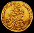 London Coins : A163 : Lot 2089 : German States - Hanau-Munzenberg Gold Ducat 1737 Wilhelm VIII as Count of Hanau, the reverse of a di...