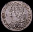 London Coins : A163 : Lot 596 : Halfcrown 1746 6 over 5 LIMA ESC 607, Bull 1689 A/UNC, a sharply struck example, with touches of gol...
