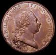 London Coins : A163 : Lot 705 : Halfpenny 1790 Pattern by Droz in Bronzed Copper, Peck 971 DH14, Toned UNC retaining some original b...
