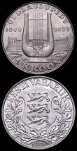 London Coins : A164 : Lot 356 : Estonia 1 Kroon 1933 Singing Festival LM 33 Unc (3)