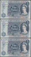 London Coins : A165 : Lot 104 : Five Pounds Page QE2 & seated child Britannia B324 issues 1971 (3) a consecutive trio LAST serie...