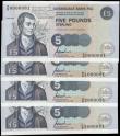 London Coins : A165 : Lot 1042 : Scotland Clydesdale Bank Robert Burns 200th death Anniversary Commemorative set of four 5 pounds not...