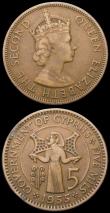 London Coins : A165 : Lot 1445 : Mint Error - Mis-Strike Cyprus 5 Mils 1955 on a smaller 23mm diameter flan, Fine, comes with the sta...