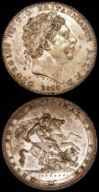 London Coins : A165 : Lot 2518 : Crown 1820 LX ESC 219, Bull 2016 GVF the obverse once cleaned, now retoning, the coin with an overal...