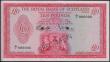 London Coins : A165 : Lot 821 : Scotland The Royal Bank of Scotland 10 Pounds SPECIMEN red COLOUR TRIAL No.11 imprinted on upper lef...