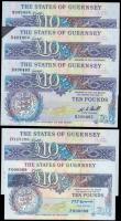 London Coins : A165 : Lot 824 : The States of Guernsey 10 Pounds (5) including signature W.C. Bull Pick 50a (Banknote Yearbook GU52a...