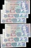 London Coins : A165 : Lot 825 : The States of Guernsey 10 Pounds QE2 issues (6) including signature D.P. Trestain Pick 57a (Banknote...