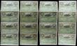 London Coins : A165 : Lot 882 : Cuba 10 Pesos (24) dated 1898 in 6 sheets of 4 notes each sheet, hand stamped partially printed date...