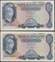 London Coins : A167 : Lot 1367 : Five Pounds O'Brien Lion & Key B280 White symbol issues 1961 (2) FIRST series serial number...