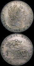 London Coins : A167 : Lot 2403 : Crown 1819 LIX ESC 215, Bull 2010 GVF toned with some scratches and light tooling on the obverse vis...