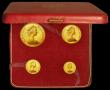 London Coins : A167 : Lot 274 : Isle of Man Proof Set 1973 (4 coin gold set) comprising Five Pounds, Two Pounds, Sovereign and Half ...