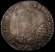 London Coins : A167 : Lot 373 : Crown Elizabeth I mintmark 1 (1601) S.2582 VF with some usual weaker areas these mostly in the shiel...