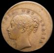 London Coins : A168 : Lot 1029 : Mint Error - Mis-Strike Farthing Victoria Young Head struck 15-20% off centre the obverse with WW Ra...