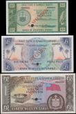London Coins : A169 : Lot 288 : Western Samoa Pound / Pauni System ND (1963) SPECIMEN set (3) comprising 10 Shillings Pick 13s dark ...