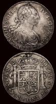 London Coins : A171 : Lot 670 : Mexico 8 Reales 1735 Mo MF KM#103, Good Fine/Near VF, Guatemala 8 Reales 1792 NG M KM#53 Fine/Good F...