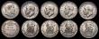 London Coins : A172 : Lot 1647 : Sixpences (9) 1902 ESC 1785, Bull 3597 A/UNC with a small edge bruise, 1911 ESC 1795, Bull 3871 A/UN...