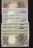 London Coins : A172 : Lot 77 : Cameroon (8) 10000 Francs (4) Signature 12 Oye Mba and Tchepannou (1981-1989) Pick 20 C.001 prefix, ...