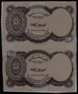 London Coins : A173 : Lot 129 : Egypt Five Piastres undated, a Proof pair black print on acetate, signature Salah Hamed About EF