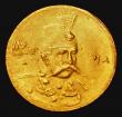 London Coins : A173 : Lot 1402 : Iran Gold Half Toman AH1318 (1901) Obverse: Uniformed Bust facing three-quarters right, Reverse Lege...