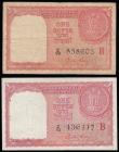 London Coins : A173 : Lot 147 : India 1 rupee Gulf series issued c.1950s-60s PickR1 (2) Z/10 436117 GVF and Z/29 858603 VG both with...