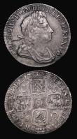 London Coins : A173 : Lot 2063 : Shilling 1723 SSC First Bust ESC 1176 NVF, Shilling 1758 ESC 1213, Bull 1734 Fine