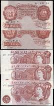 London Coins : A173 : Lot 47 : Ten Shillings  (5 ) Peppiatt B262 last series 74E 297174, Beale B265 61C prefix, O'Brien B286 D...