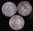 London Coins : A173 : Lot 831 : Halfcrowns (3) 1820 ESC 628, Bull 2357 George IV VG, 1887 Jubilee Head ESC 719, Bull 2771 (2) NEF an...