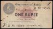 London Coins : A174 : Lot 103 : India 1 rupee 1917 series S/30 765969 signed McWatters, scarcer watermark variety, Pick1c, edge nick...